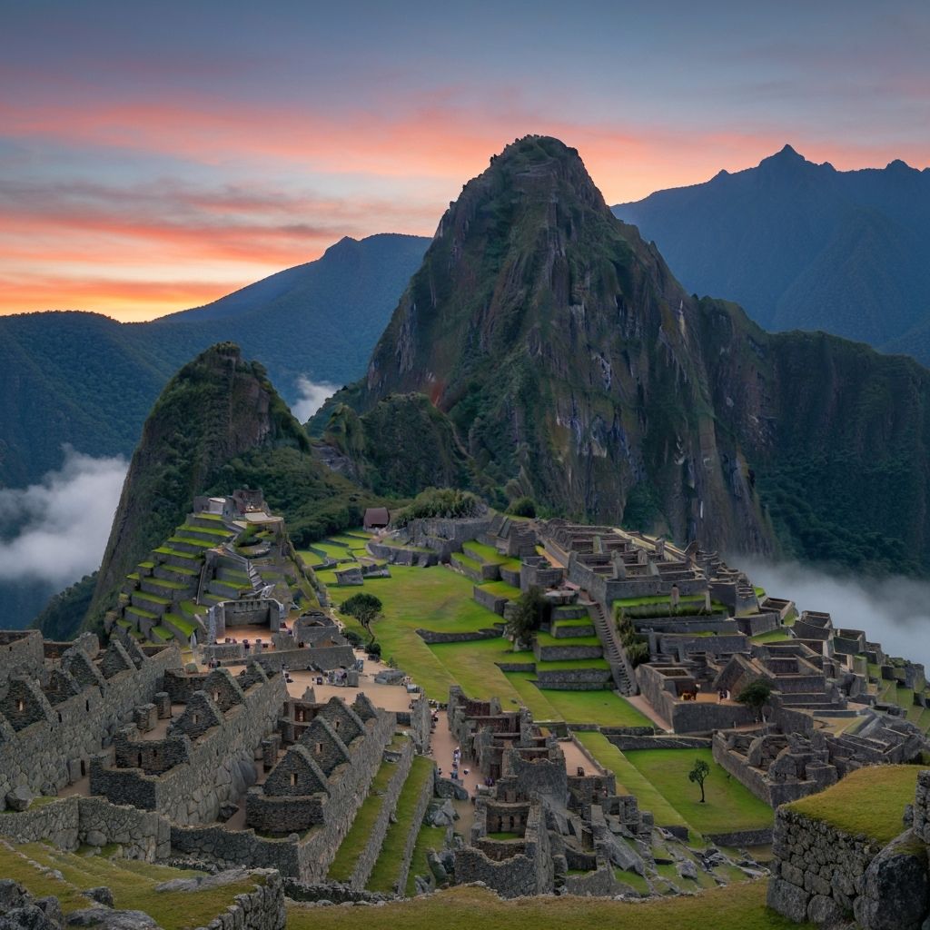 Mulheres caminhando juntas em Machu Picchu, Peru